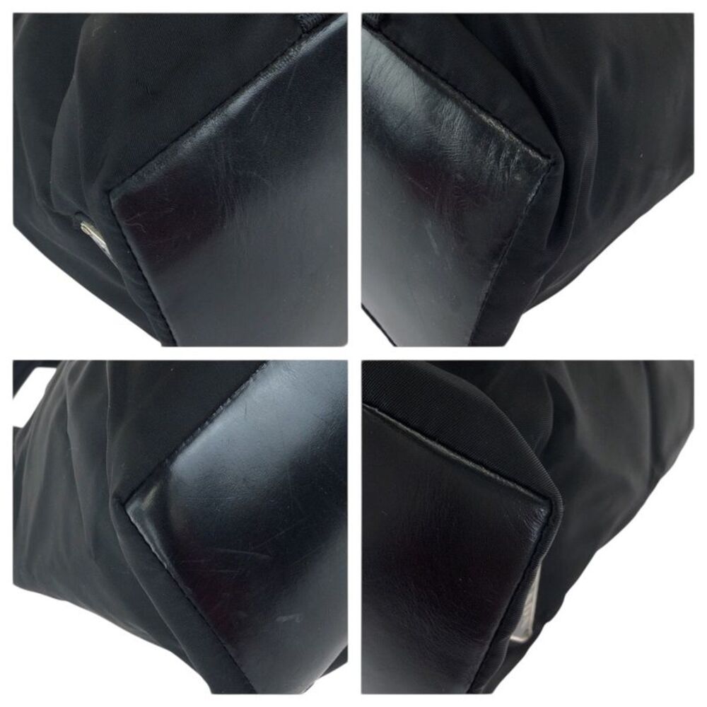 Prada Nylon Leather Black Tote Shoulder Bag - Picture 3 of 10